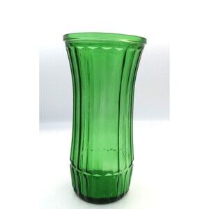 Hoosier Glass Vintage Green Vase Ribbed w/skirt 4088-C